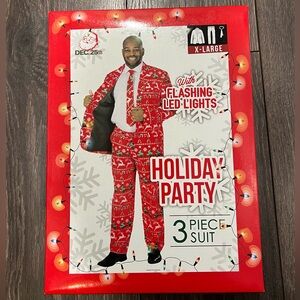 Mens LED LIGHT-UP 3pc Christmas Holiday Suit NWT